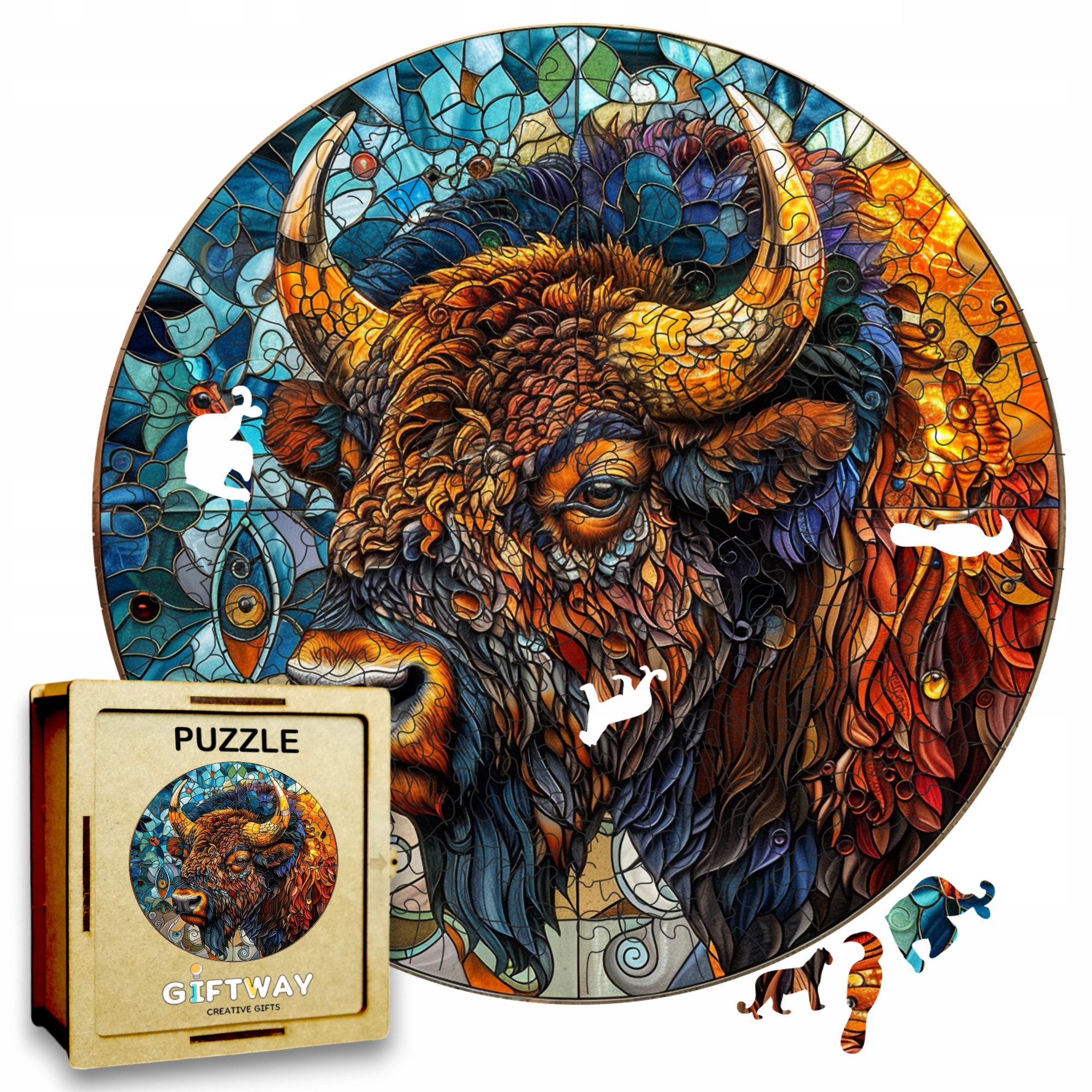 Puzzle Drewniane Bizon 3D Układanka dla Dorosłych 224 el. v.1 Puzzle Drewniane Bizon 3D Układanka dla Dorosłych 224 el. v.1