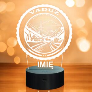 Lampka Nocna LED Statuetka Miasto Vaduz Liechtenstein na Prezent Grawer v.2