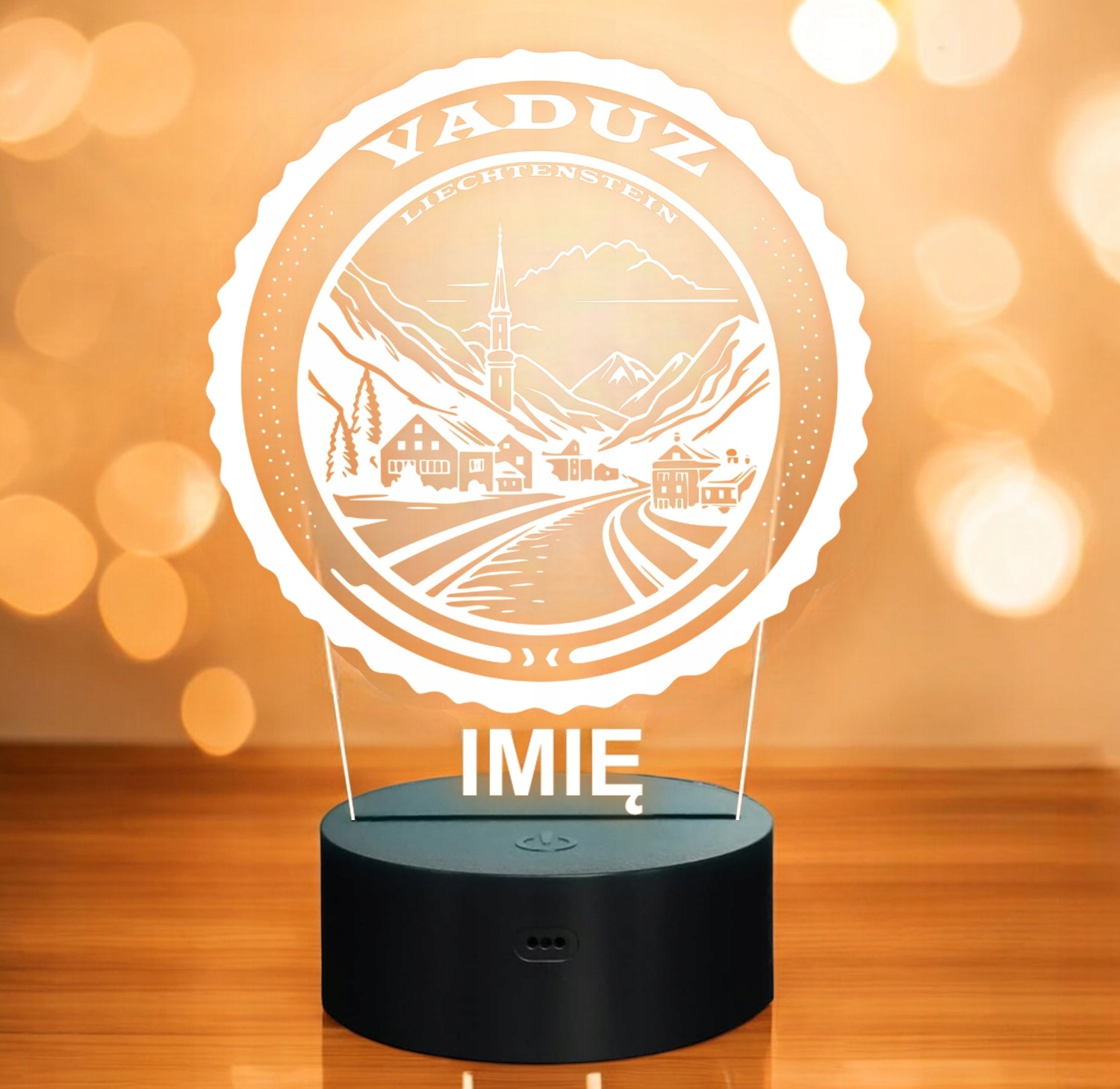 Lampka Nocna LED Statuetka Miasto Vaduz Liechtenstein na Prezent Grawer v.2 Lampka Nocna LED Statuetka Miasto Vaduz Liechtenstein na Prezent Grawer v.2