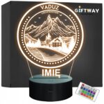 Lampka Nocna LED Statuetka Miasto Vaduz Liechtenstein na Prezent Grawer