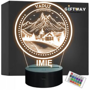 Lampka Nocna LED Statuetka Miasto Vaduz Liechtenstein na Prezent Grawer
