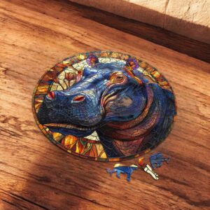 Puzzle Drewniane Hipopotam 3D Układanka dla Dorosłych 224 el. v.4