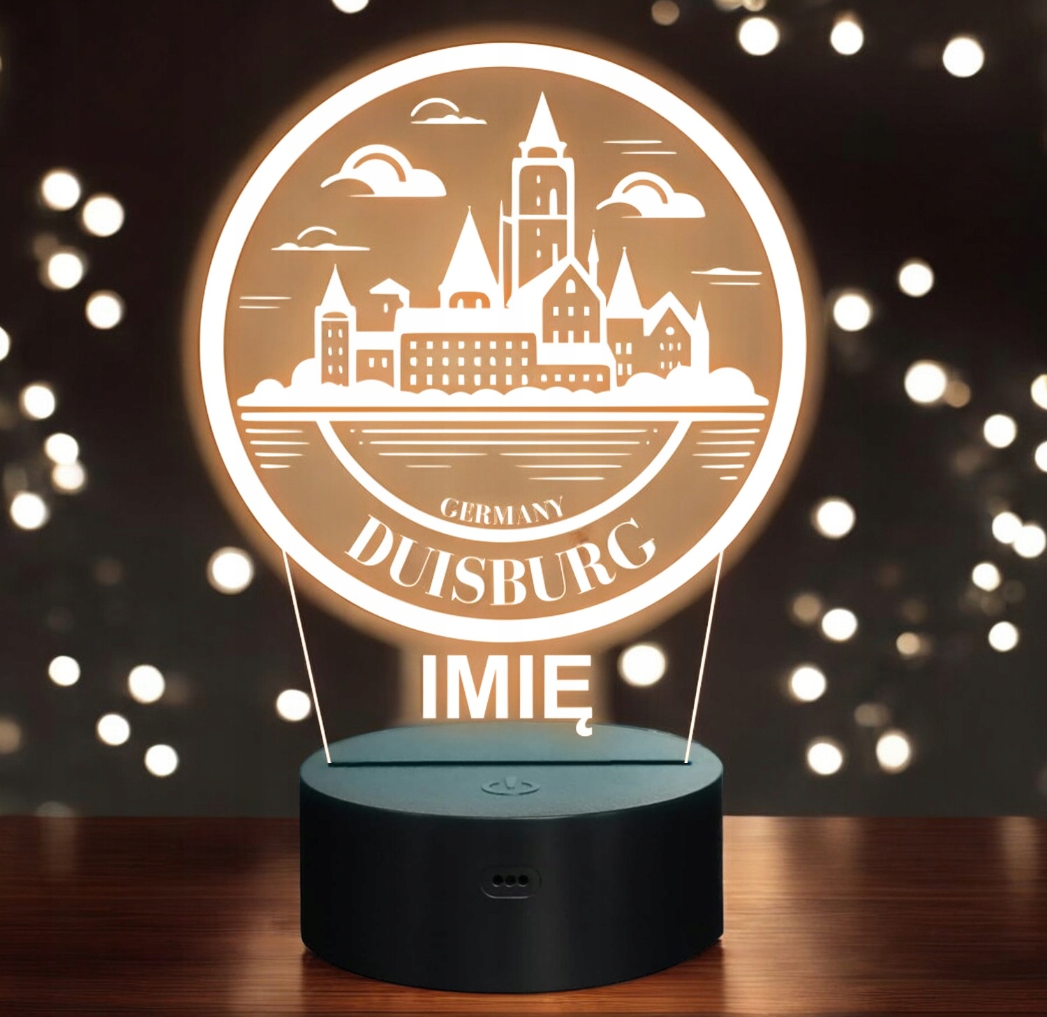 Lampka Nocna LED Statuetka Podróże Miasto Duisburg Niemcy Prezent Grawer v.2 Lampka Nocna LED Statuetka Podróże Miasto Duisburg Niemcy Prezent Grawer v.2