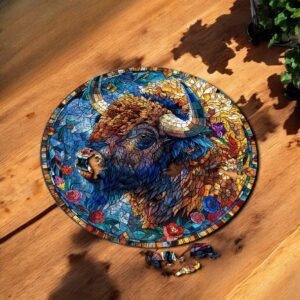 Puzzle Drewniane Bizon 3D Układanka dla Dorosłych 224 el. v.4