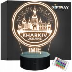 Lampka Nocna LED Statuetka Miasto Kharkiv Charków Ukraina na Prezent Grawer