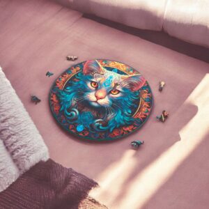 Puzzle Drewniane Kot 3D Układanka dla Dorosłych 220 el. v.1