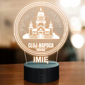 Lampka Nocna LED Miasto Cluj-Napoca Rumunia Kluż-Napoka na Prezent Grawer