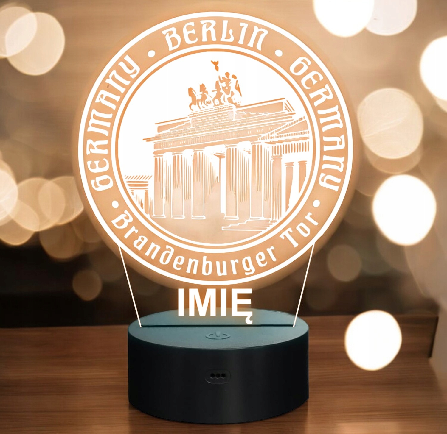 Lampka Nocna LED Statuetka Podróże Miasto Berlin Niemcy na Prezent Grawer v.2 Lampka Nocna LED Statuetka Podróże Miasto Berlin Niemcy na Prezent Grawer v.2