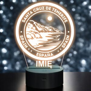 Lampka Nocna LED Miasto Santa Cruz De Tenerife Hiszpania na Prezent Grawer