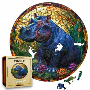 Puzzle Drewniane Hipopotam 3D Układanka dla Dorosłych 224 el. v.1