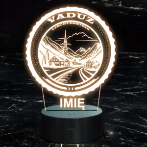 Lampka Nocna LED Statuetka Miasto Vaduz Liechtenstein na Prezent Grawer v.2