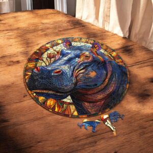 Puzzle Drewniane Hipopotam 3D Układanka dla Dorosłych 224 el. v.4