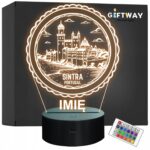 Lampka Nocna LED Statuetka Podróże Miasto Sintra Portugalia Prezent Grawer v.2