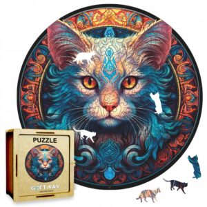 Puzzle Drewniane Kot 3D Układanka dla Dorosłych 220 el. v.1
