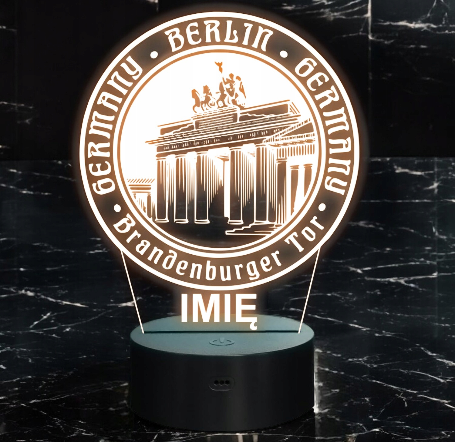 Lampka Nocna LED Statuetka Podróże Miasto Berlin Niemcy na Prezent Grawer v.2 Lampka Nocna LED Statuetka Podróże Miasto Berlin Niemcy na Prezent Grawer v.2