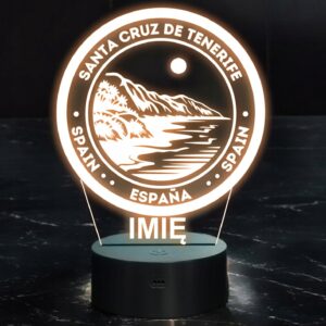 Lampka Nocna LED Miasto Santa Cruz De Tenerife Hiszpania na Prezent Grawer