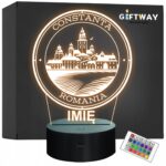 Lampka Nocna LED Statuetka Podróże Miasto Constanta Rumunia Prezent Grawer