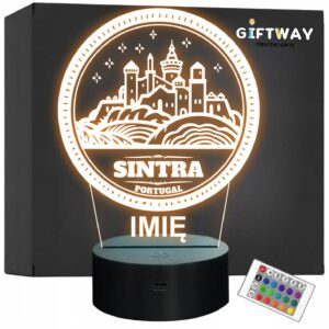 Lampka Nocna LED Statuetka Podróże Miasto Sintra Portugalia Prezent Grawer