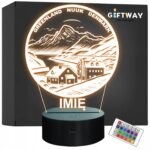 Lampka Nocna LED Statuetka Podróże Nuuk Grenlandia na Prezent Grawer