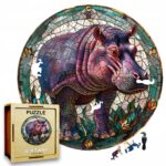 Puzzle Drewniane Hipopotam 3D Układanka dla Dorosłych 224 el. v.2