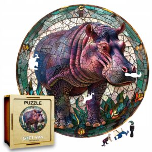 Puzzle Drewniane Hipopotam 3D Układanka dla Dorosłych 224 el. v.2