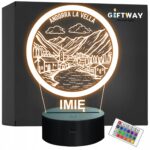 Lampka Nocna LED Statuetka Miasto Podróże andorra la vella Prezent Grawer