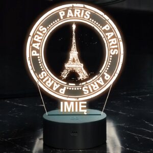Lampka Nocna LED Statuetka Miasto Paryż Paris Francja na Prezent Grawer