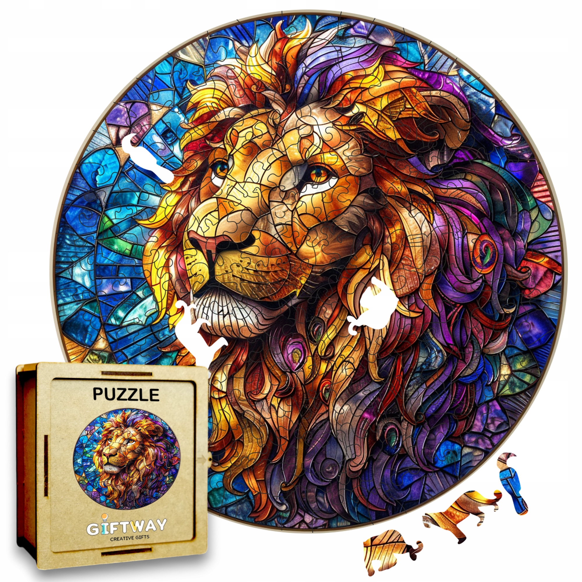 Puzzle Drewniane Lew 3D Układanka dla Dorosłych 224 el. v.4 Puzzle Drewniane Lew 3D Układanka dla Dorosłych 224 el. v.4