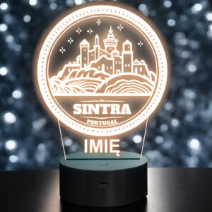 Lampka Nocna LED Statuetka Podróże Miasto Sintra Portugalia Prezent Grawer