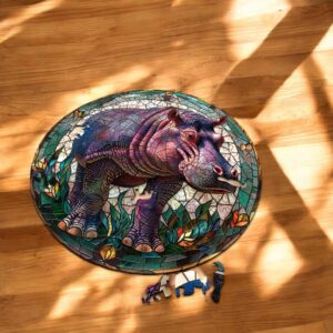 Puzzle Drewniane Hipopotam 3D Układanka dla Dorosłych 224 el. v.2