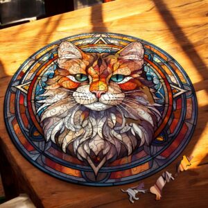 Puzzle Drewniane Kot 224 el. Układanka dla Dorosłych Premium Zwierzęta v.36