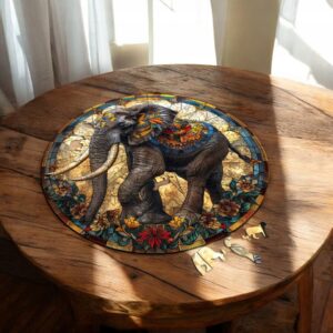 Puzzle Drewniane Słoń 224 el. Układanka dla Dorosłych 3D Zwierzęta v.3