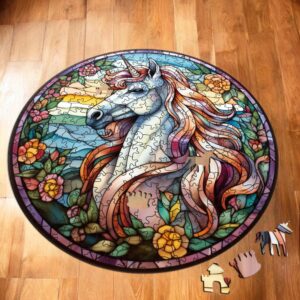 Puzzle Drewniane Jednorożec 217 el. Układanka dla Dorosłych Premium v.7