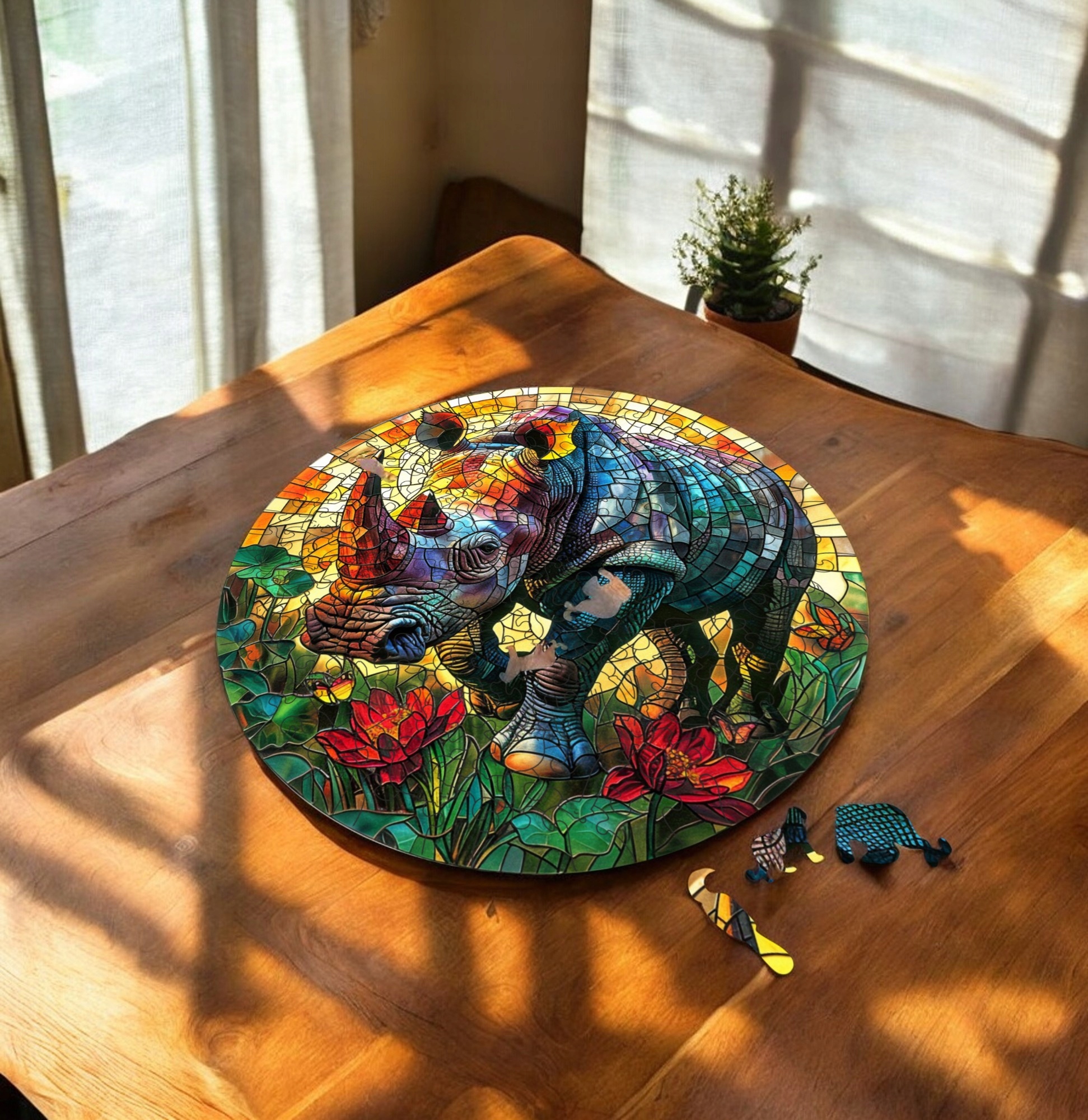 Puzzle Drewniane Nosorożec 224 el. Układanka dla Dorosłych 3D Zwierzęta v.3 Puzzle Drewniane Nosorożec 224 el. Układanka dla Dorosłych 3D Zwierzęta v.3