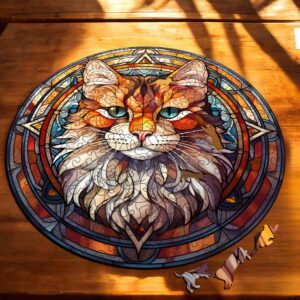 Puzzle Drewniane Kot 224 el. Układanka dla Dorosłych Premium Zwierzęta v.36