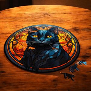 Puzzle Drewniane Kot 224 el. Układanka dla Dorosłych Premium Zwierzęta v.15