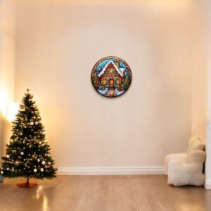 Puzzle Drewniane Świąteczna Chatka 217 el. Układanka dla Dorosłych Święta