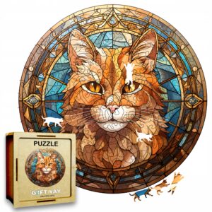 Puzzle Drewniane Kot 224 el. Układanka dla Dorosłych Premium Zwierzęta v.29