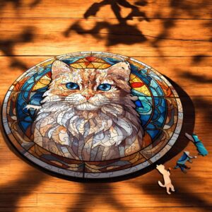 Puzzle Drewniane Kot 224 el. Układanka dla Dorosłych Premium Zwierzęta v.21