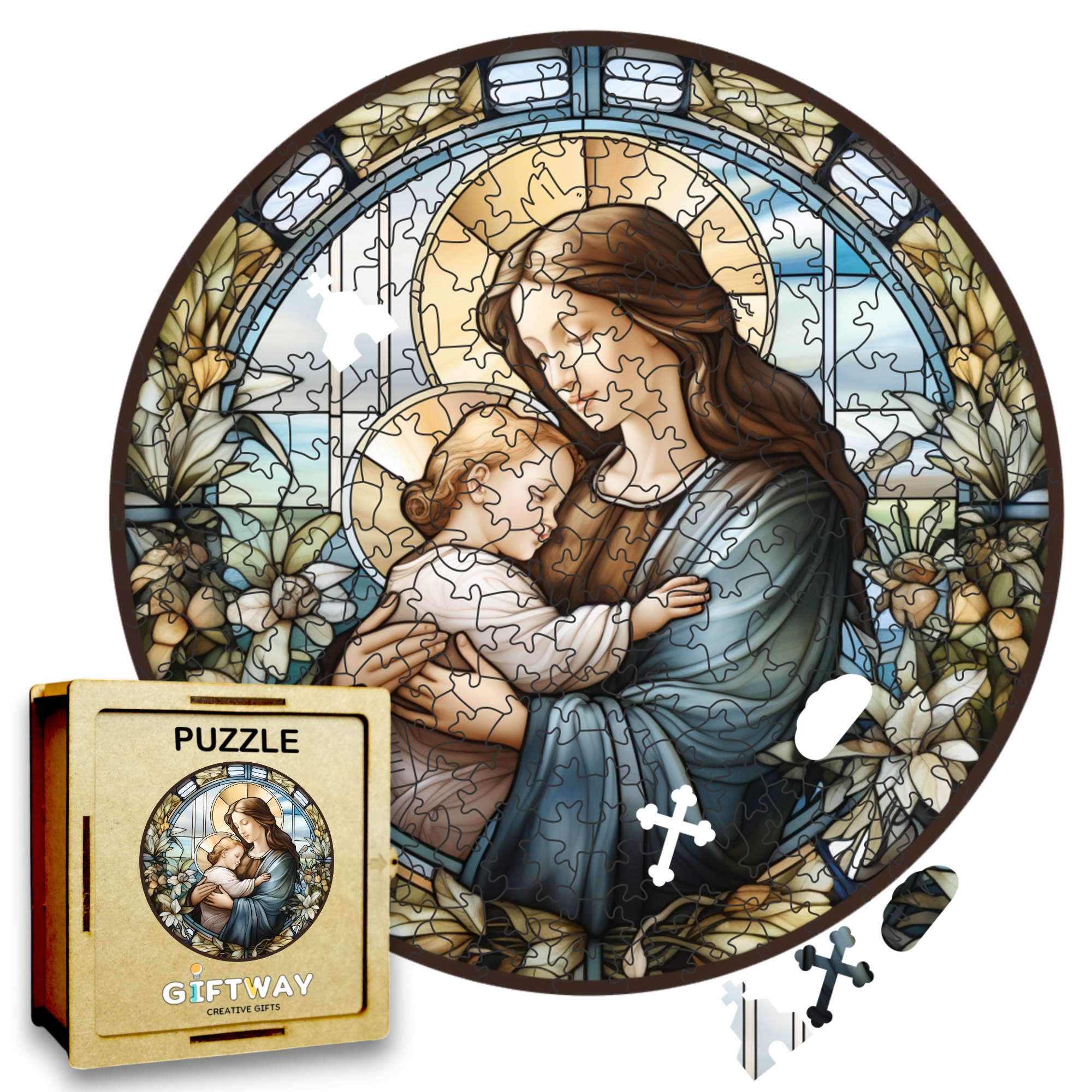 Puzzle Drewniane Maryja 208 el. Układanka dla Dorosłych Katolickie v.17 Puzzle Drewniane Maryja 208 el. Układanka dla Dorosłych Katolickie v.17