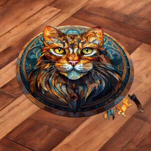 Puzzle Drewniane Kot 224 el. Układanka dla Dorosłych Premium Zwierzęta v.44