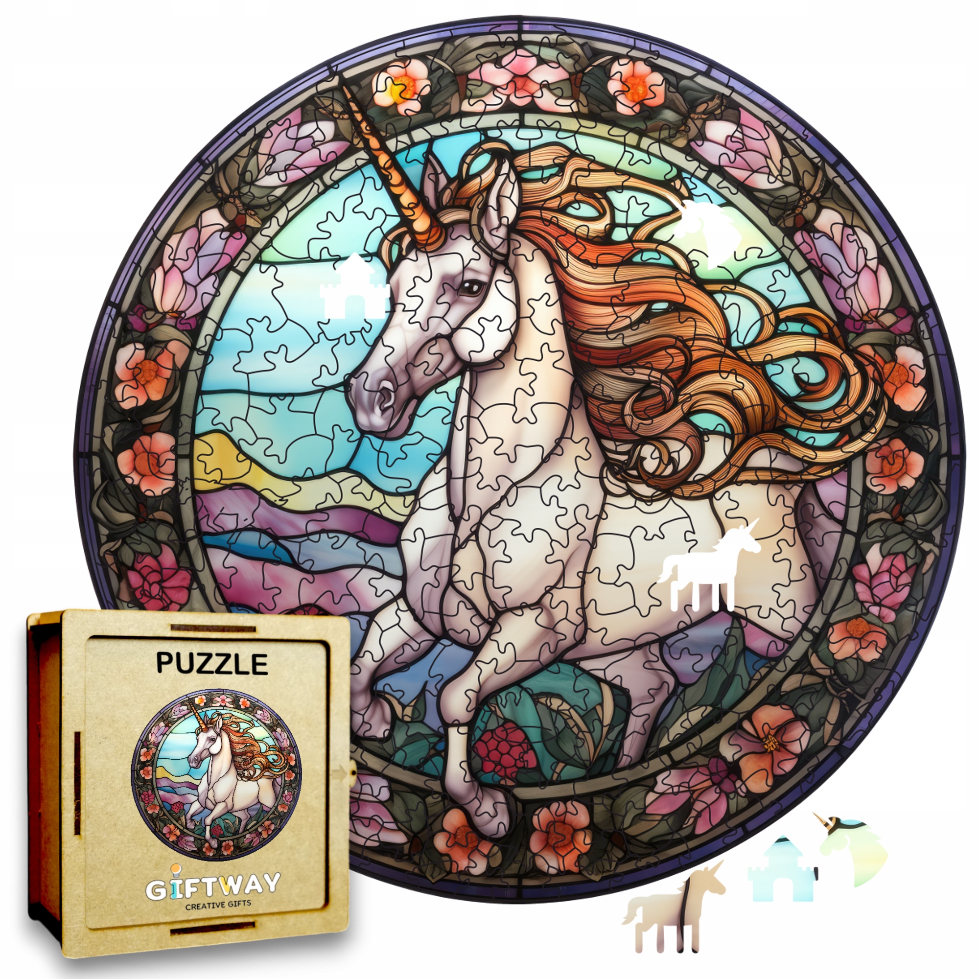 Puzzle Drewniane Jednorożec 217 el. Układanka dla Dorosłych Premium v.14 Puzzle Drewniane Jednorożec 217 el. Układanka dla Dorosłych Premium v.14