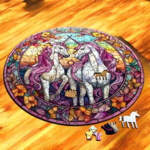 Puzzle Drewniane Jednorożec 217 el. Układanka dla Dorosłych Premium v.2