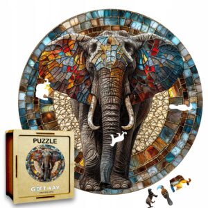 Puzzle Drewniane Słoń 224 el. Układanka dla Dorosłych 3D Zwierzęta v.1