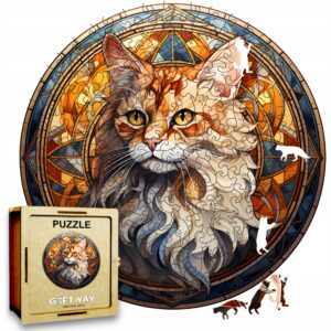 Puzzle Drewniane Kot 224 el. Układanka dla Dorosłych Premium Zwierzęta v.40