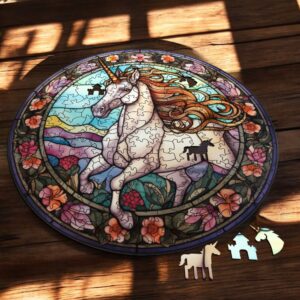 Puzzle Drewniane Jednorożec 217 el. Układanka dla Dorosłych Premium v.14