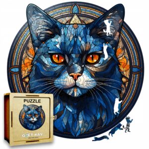 Puzzle Drewniane Kot 224 el. Układanka dla Dorosłych Premium Zwierzęta v.43