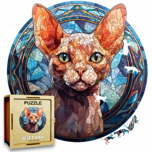 Puzzle Drewniane Kot 224 el. Układanka dla Dorosłych Premium Zwierzęta v.42