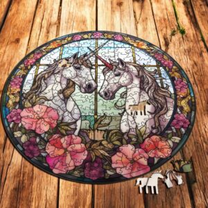 Puzzle Drewniane Jednorożec 217 el. Układanka dla Dorosłych Premium v.16