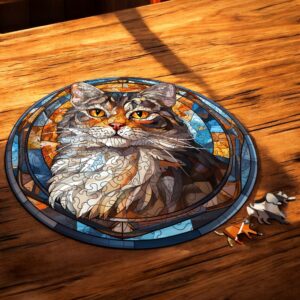 Puzzle Drewniane Kot 224 el. Układanka dla Dorosłych Premium Zwierzęta v.19